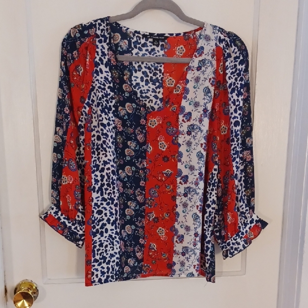 ZAC & Rachel Women's Multicolor Patterned Top Women's Size L P